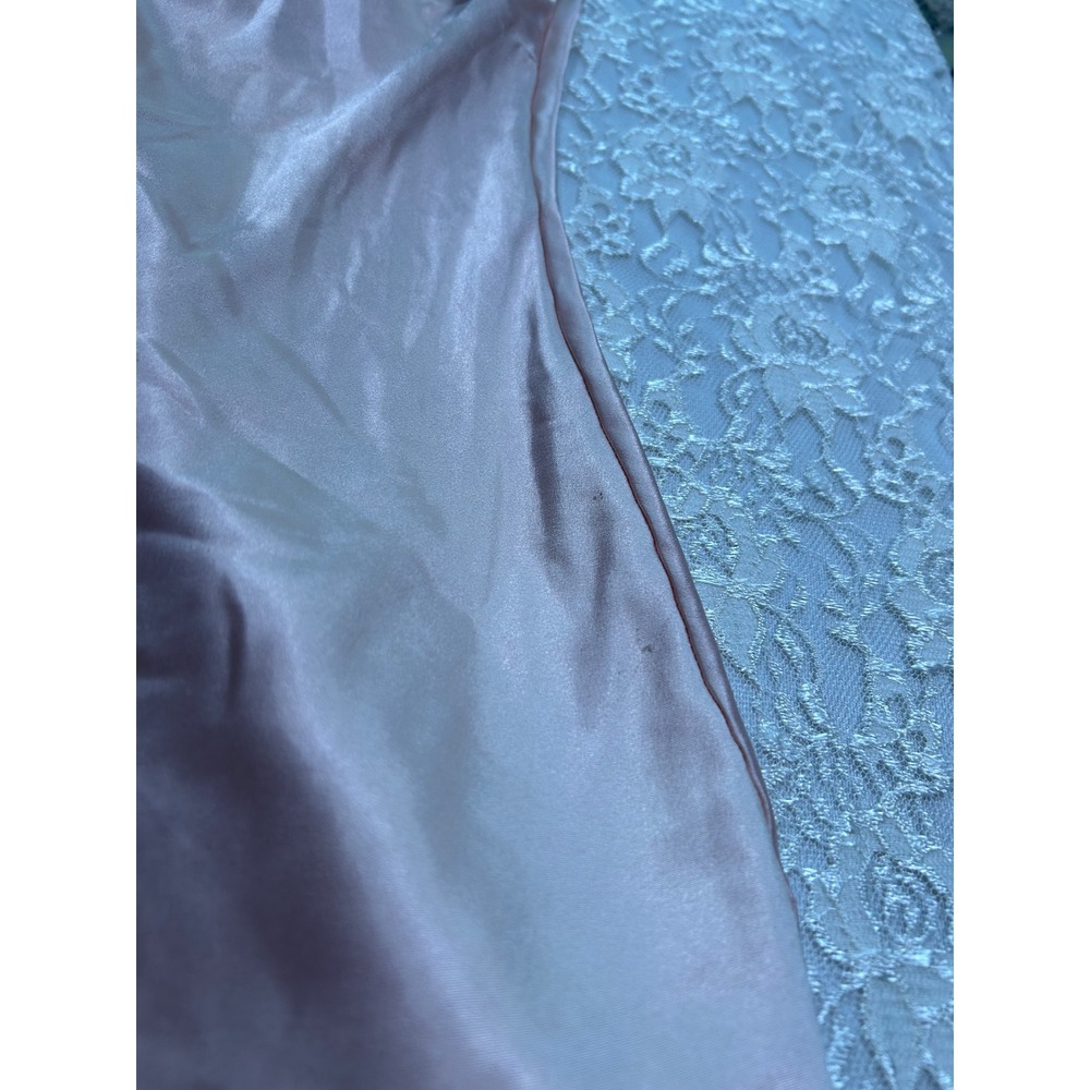 Victorias Secret Satin Lace Trim Slip Dress Pink Mini Chemise M Coquette Bridal - Picture 7 of 8